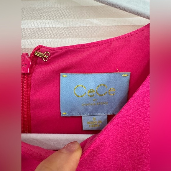 Cece Fuchsia Pink Kate Ruffle Shift Mini Dress size  0 - Picture 7 of 11